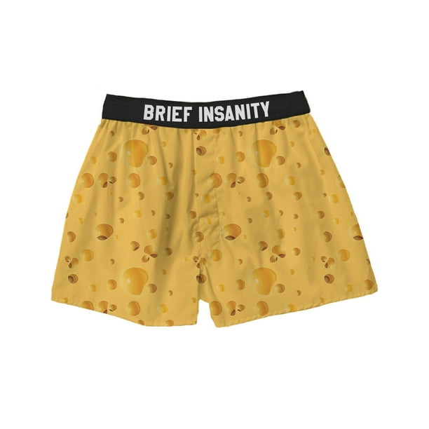 BRIEF INSANITY Mens Boxer Shorts Underwear Mouse and Cheese Print BRIEF INSANITY Mens Boxer Shorts Underwear Mouse and Cheese Print